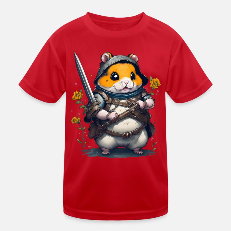 Ninja Hamster-Held des Gartens Kinder Funktions-T-Shirt