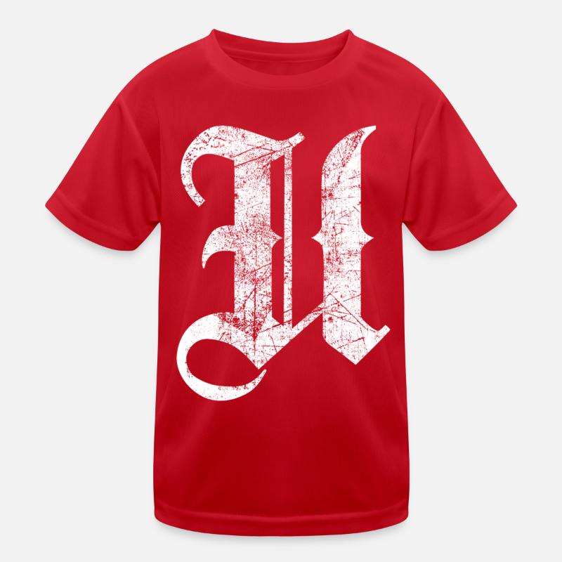 Tshirt alphabet initial U Kids Functional T-Shirt
