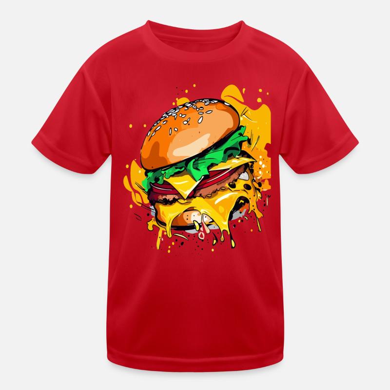Extra Käse Burger Cheeseburge Kinder Funktions-T-Shirt