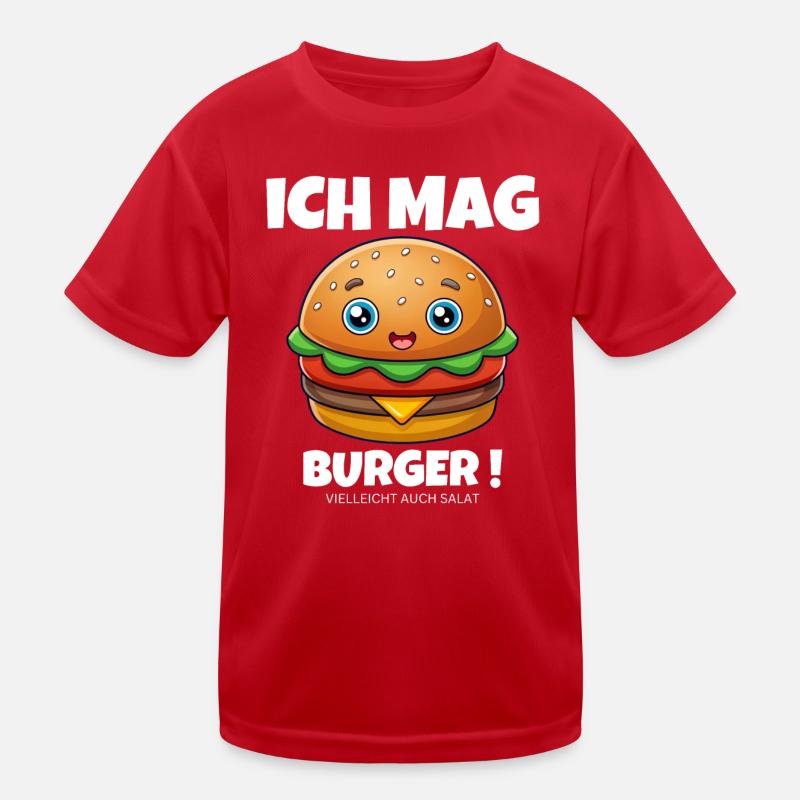 Ich mag Burger Hamburger Cheeseburger Kinder Funktions-T-Shirt