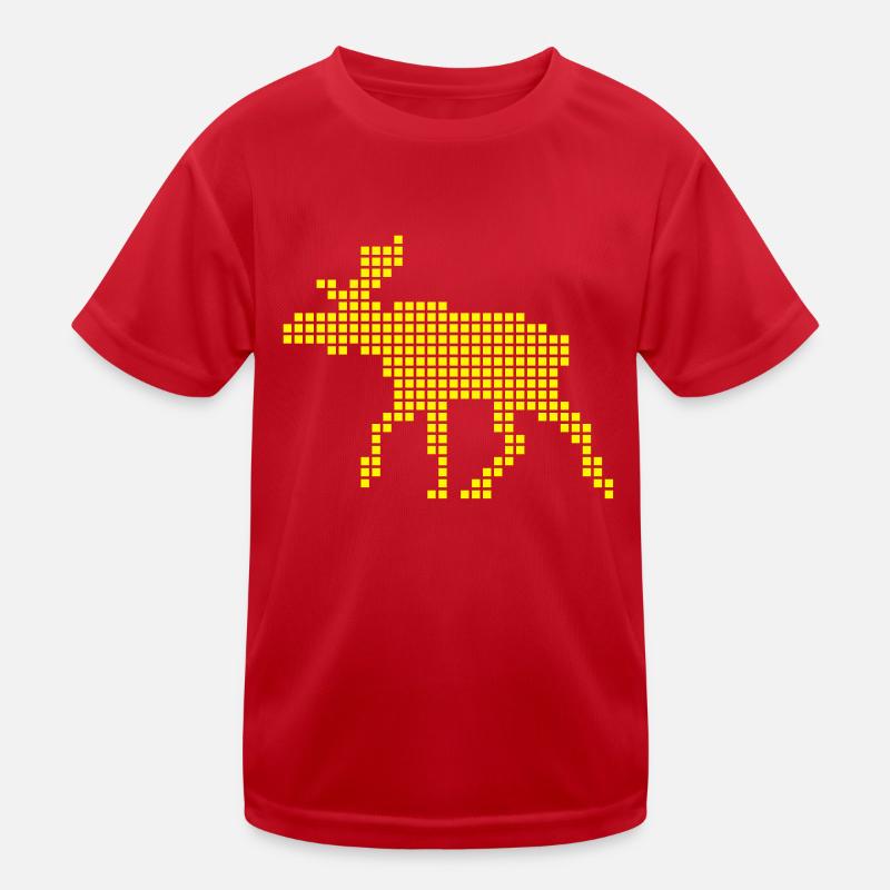 Pixel Elch Kinder Funktions-T-Shirt