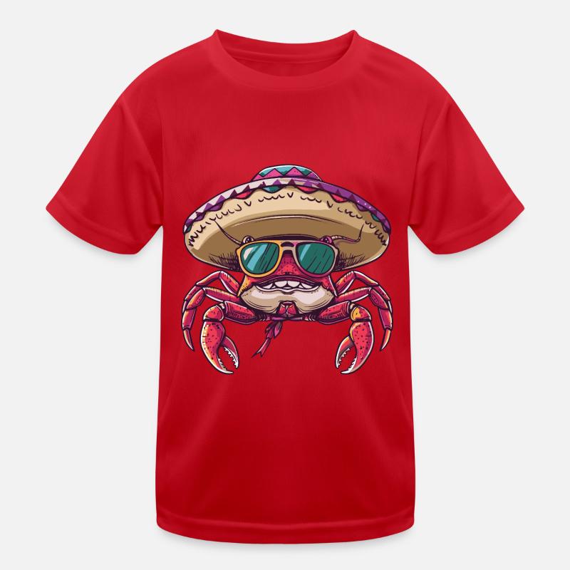 Crab Crab Funny Sombrero Kids Functional T-Shirt