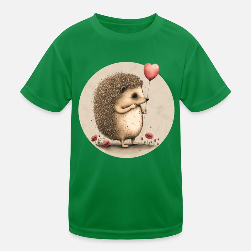 Igel mit Herz-Ballon Kinder Funktions-T-Shirt