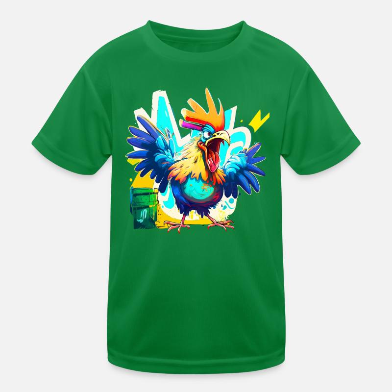 Angry rooster Kids Functional T-Shirt