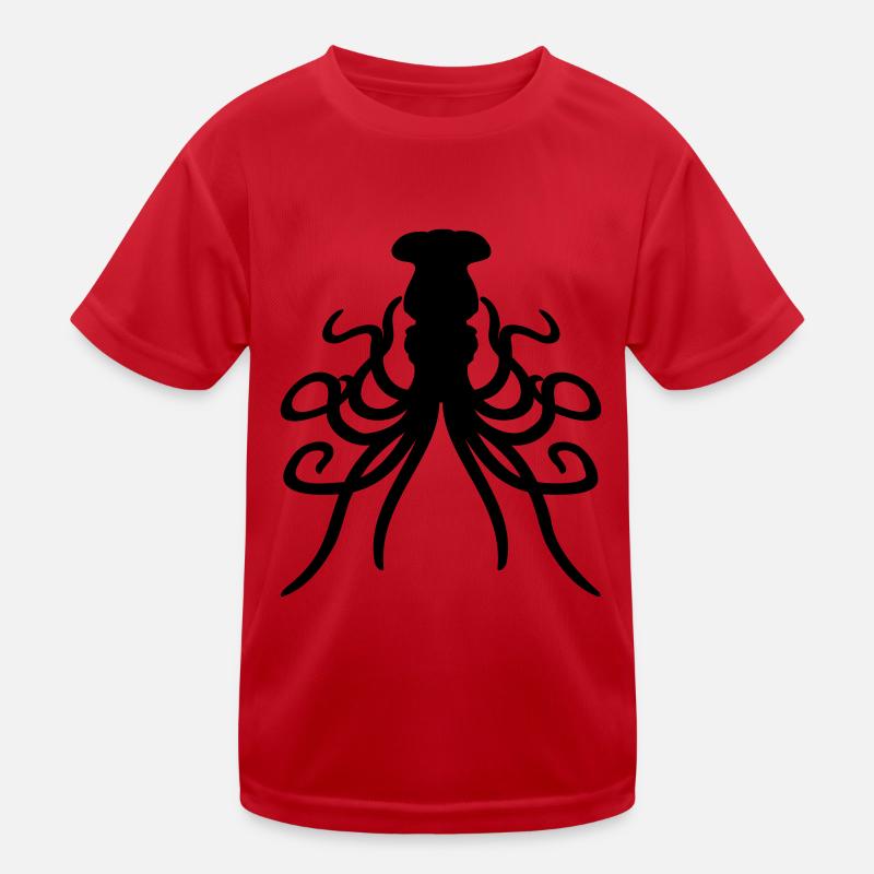 Octopus Octopus Octopus Squid Cephalopod Silhouette Kids Functional T-Shirt