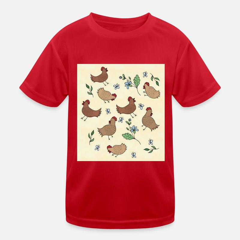 Hühner Kinder Funktions-T-Shirt