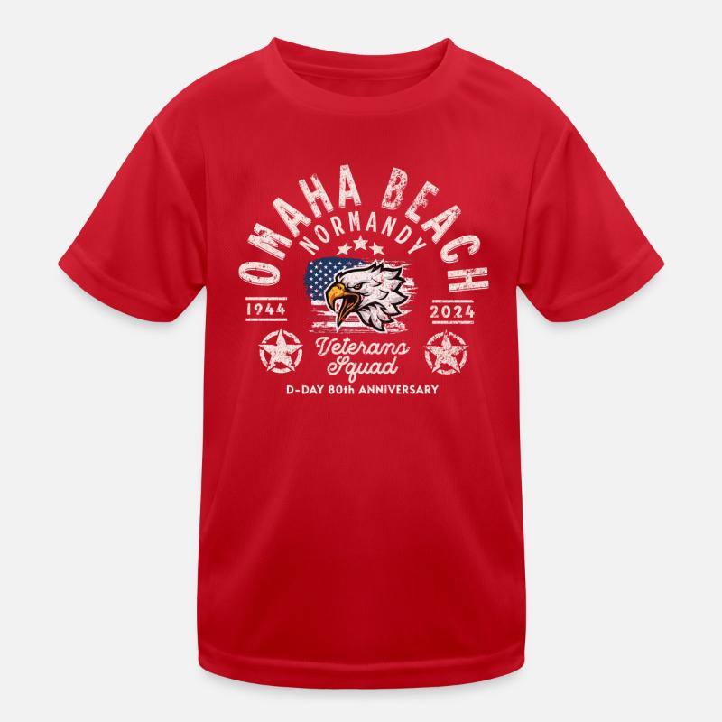 Omaha beach D DAY veterans squad T-shirt sport Enfant