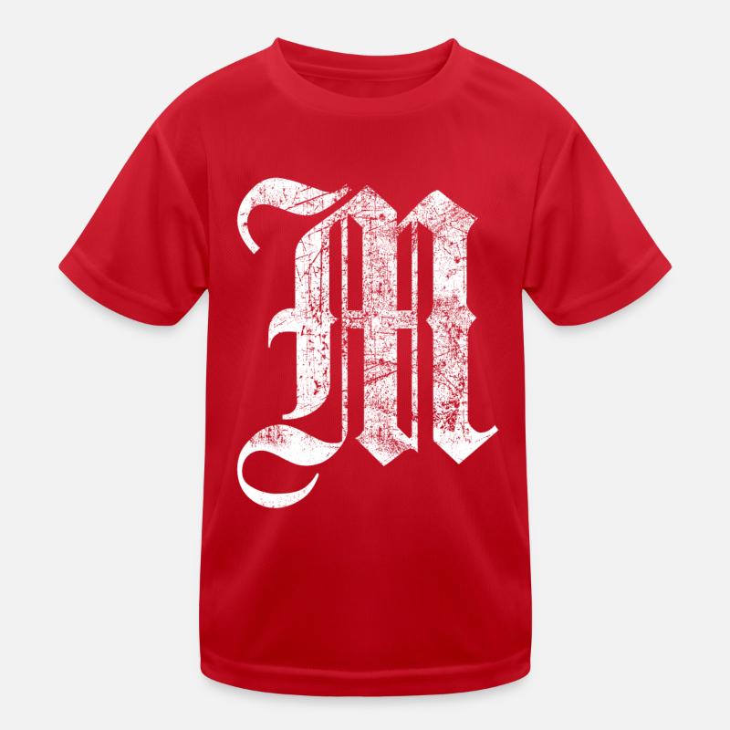 Tshirt alphabet initial M T-shirt sport Enfant