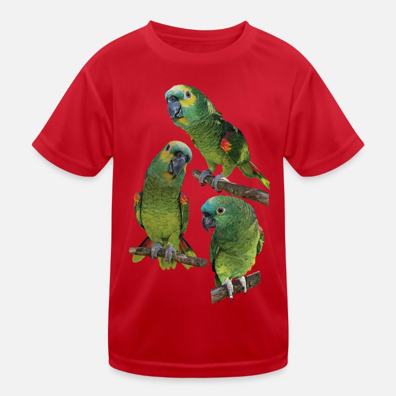 Die Blaustirnamazone - Kinder Funktions-T-Shirt - Rot