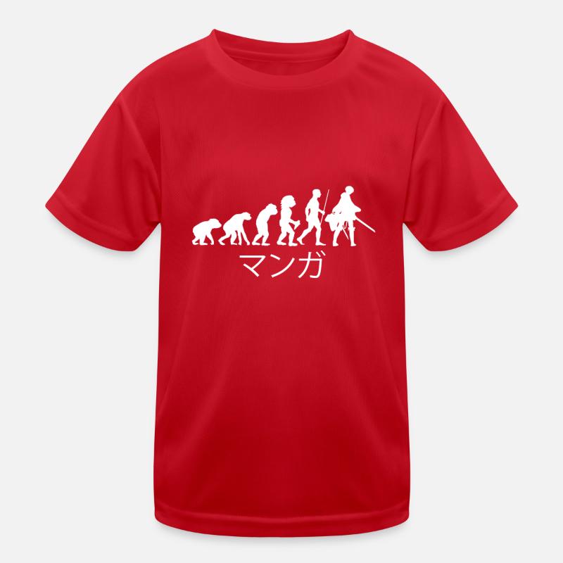 Anime evolution - Kids Functional T-Shirt - red