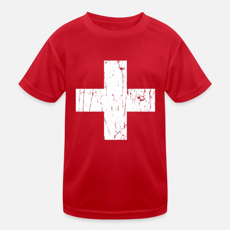 Schweiz Flagge Kinder Funktions-T-Shirt