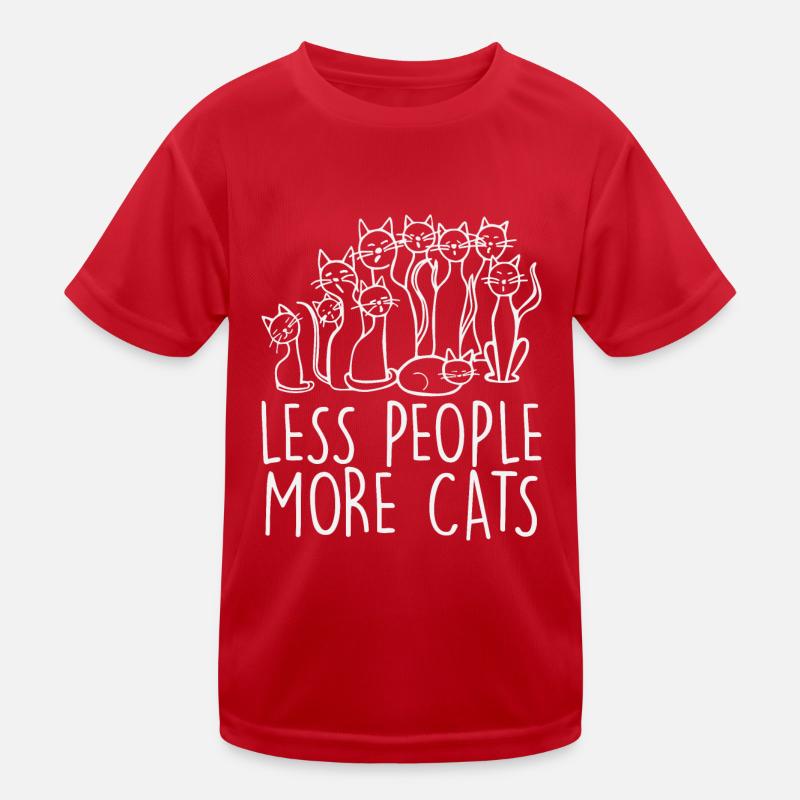 Less People More Cats Kinder Funktions-T-Shirt