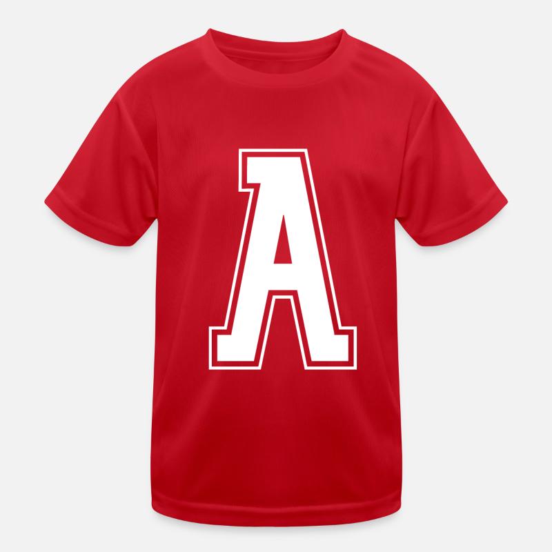 Buchstabe A Initiale Sport Cheerleading Monogram Kinder Funktions-T-Shirt