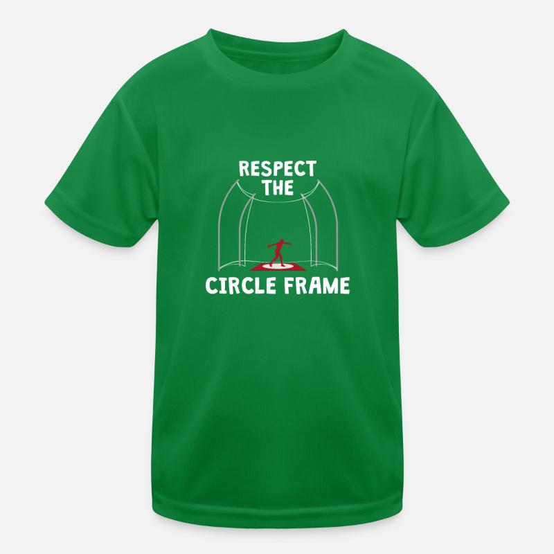 Respect The Circle Frame, Discus Throw Man Kids Functional T-Shirt