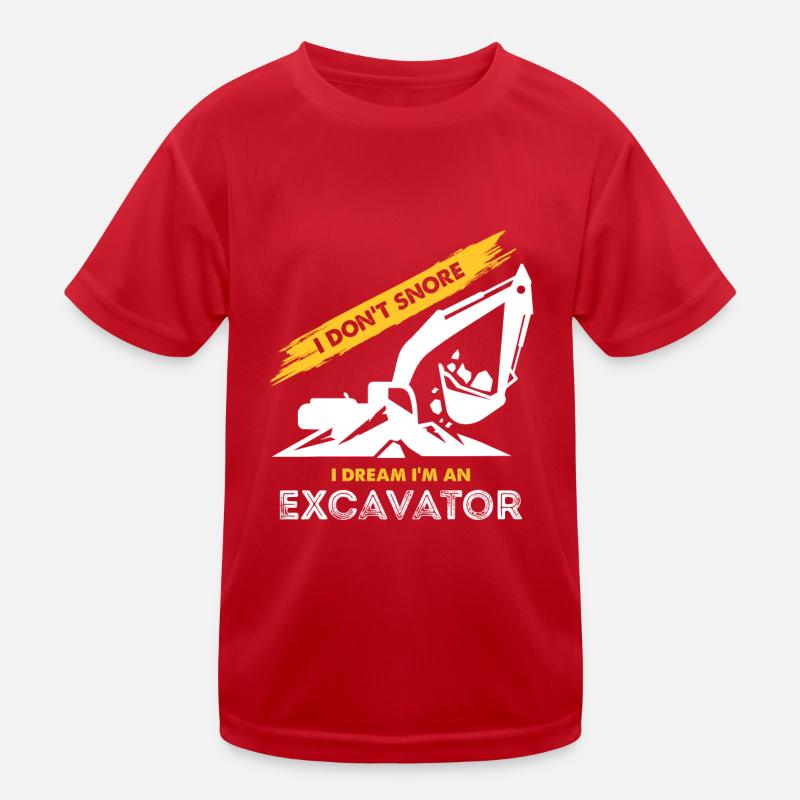 Ich schnarche nicht, im Traum bin ich ein Bagger Kinder Funktions-T-Shirt