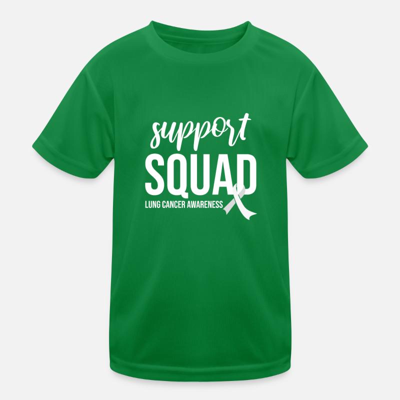 Support Squad, White Loop Lung Cancer Kids Functional T-Shirt
