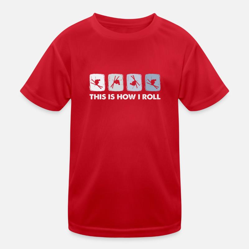 This Is How I Roll, Winter Sport Ski Kids Functional T-Shirt