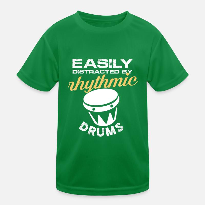 easily distracted by rhythmic drums Design Kids Functional T-Shirt