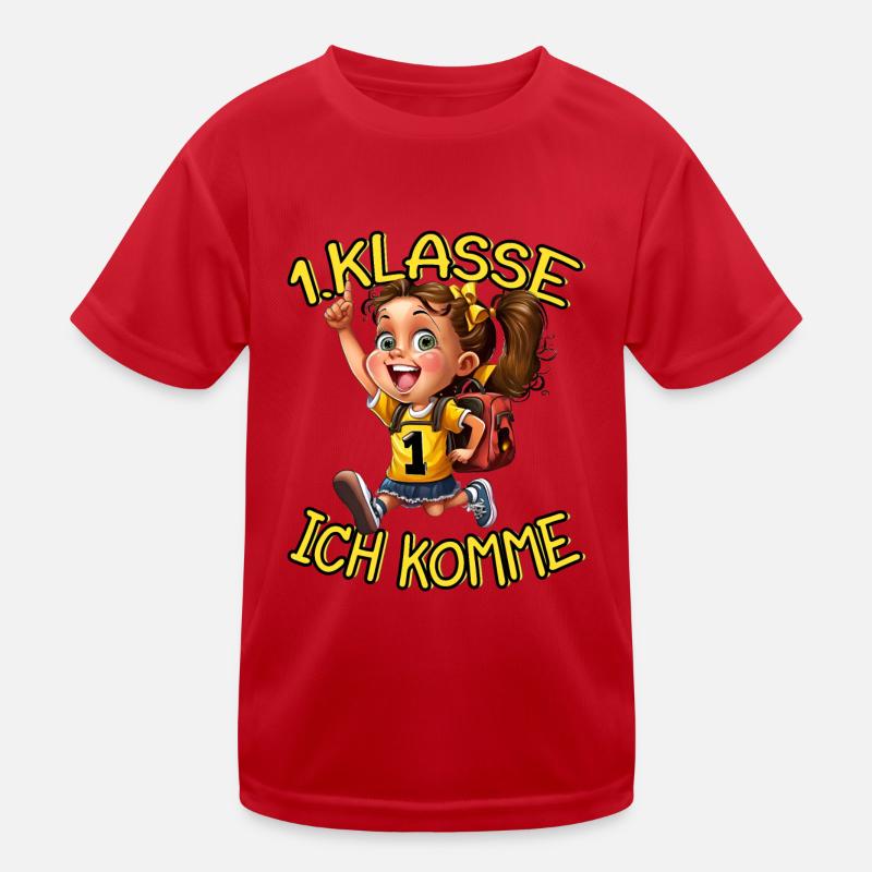 1. Klasse Ich komme Einschulung Mädchen Kinder Funktions-T-Shirt