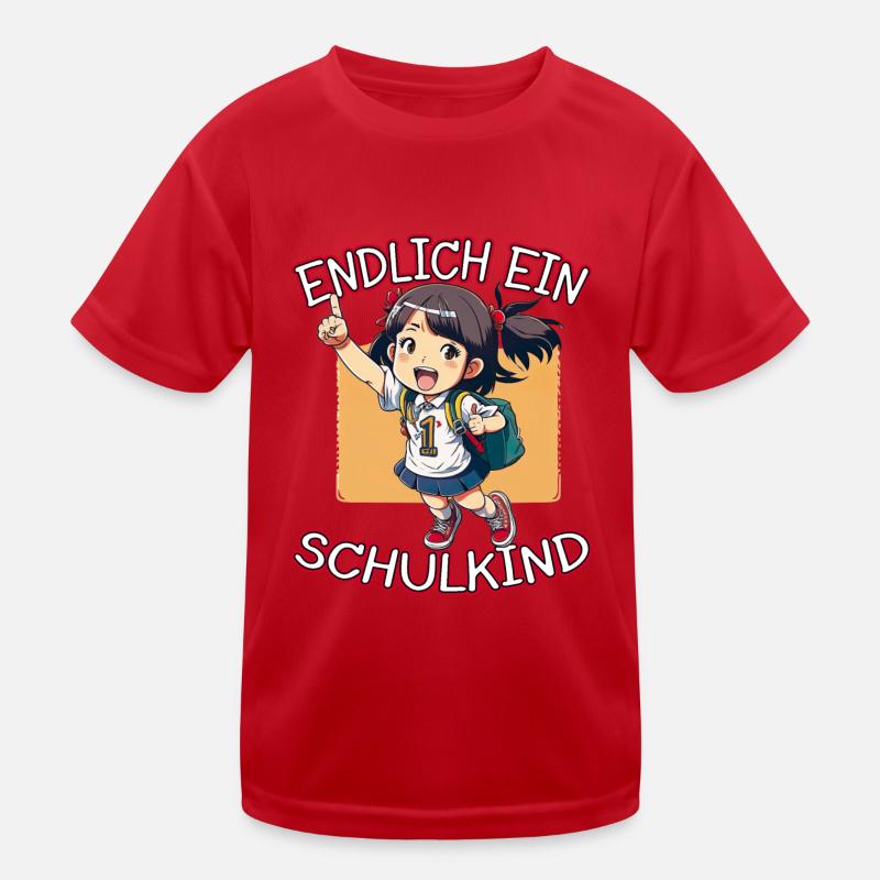 Endlich ein Schulkind Anime Mädchen Kinder Funktions-T-Shirt