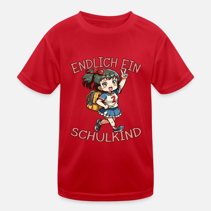 Endlich ein Schulkind Anime Mädchen Kinder Funktions-T-Shirt