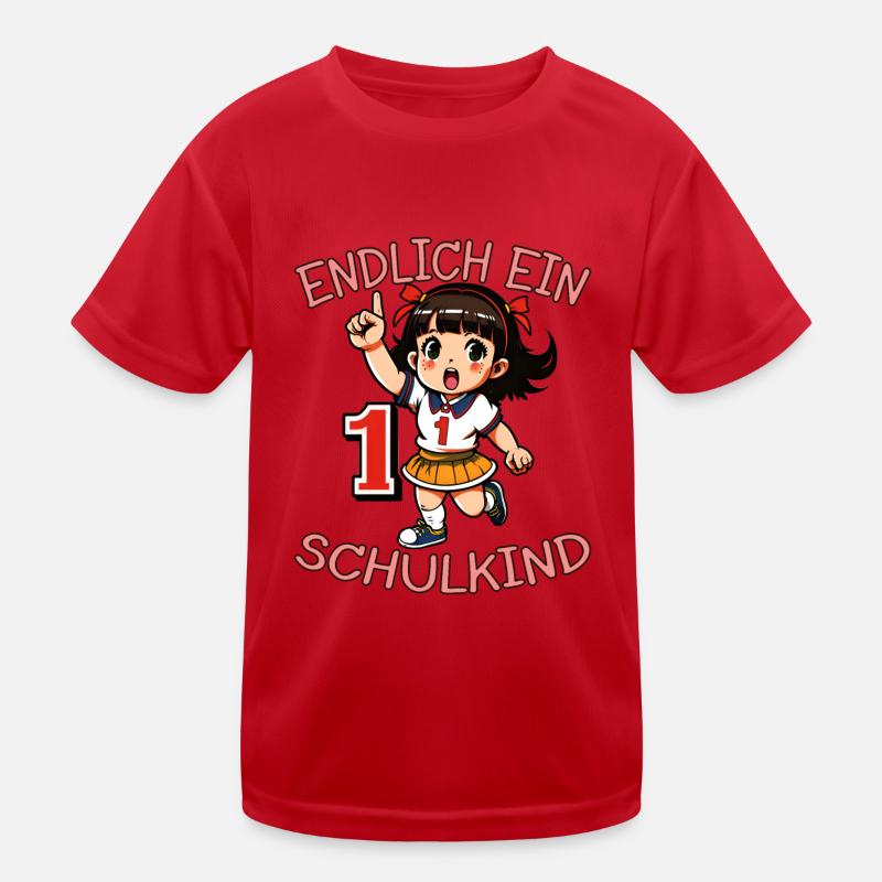 Endlich ein Schulkind Anime Mädchen Kinder Funktions-T-Shirt
