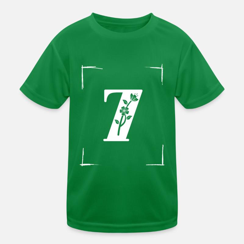 number 7 initial Kids Functional T-Shirt