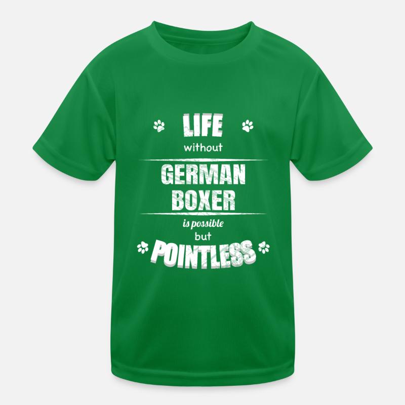 Life is possible but pointless - German Boxer Kinder Funktions-T-Shirt