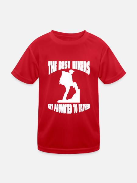 Wanderung Wandern Bergwandern Bergwanderer - Kinder Funktions-T-Shirt - Rot - Vorne