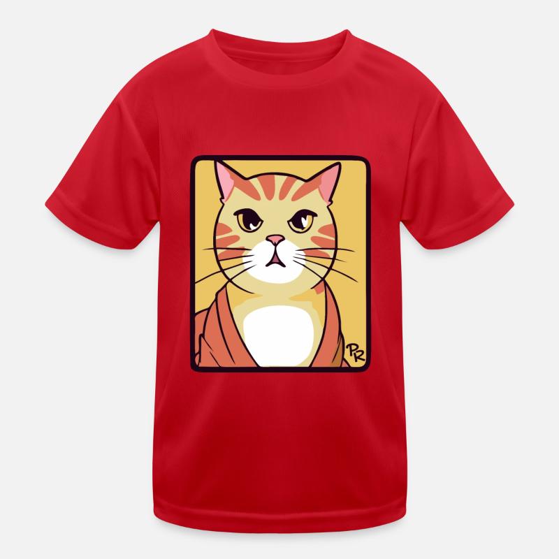 Chat de dessin animé simple et cool T-shirt sport Enfant