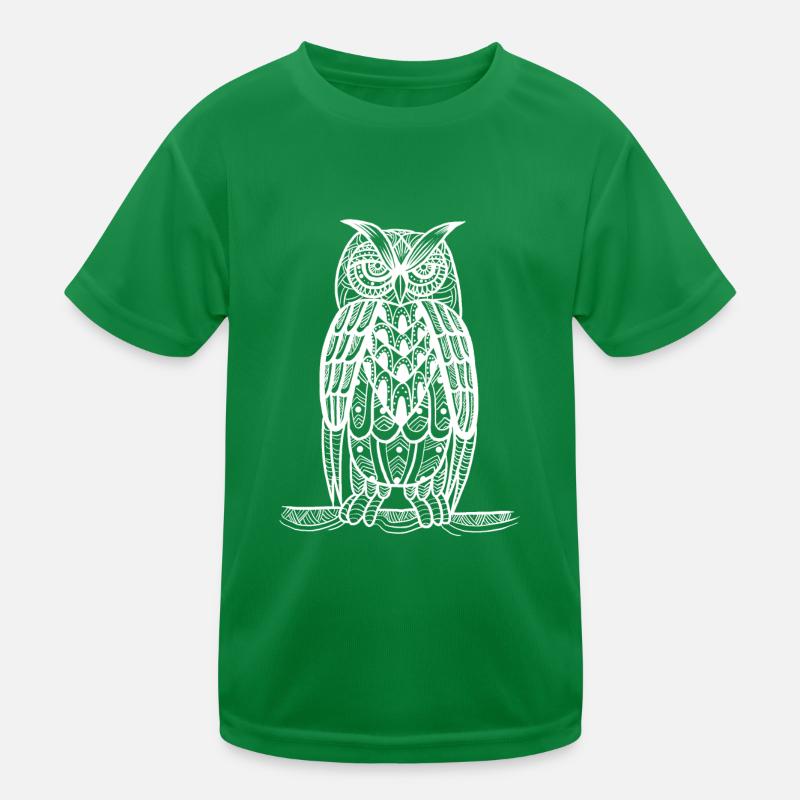 Owl Vector Art Predator Bird Nocturnal Birds Lover Kids Functional T-Shirt