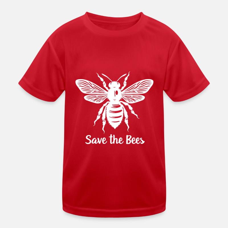 SAVE THE BEES (BRIGHT TEXT DESIGN) Kids Functional T-Shirt