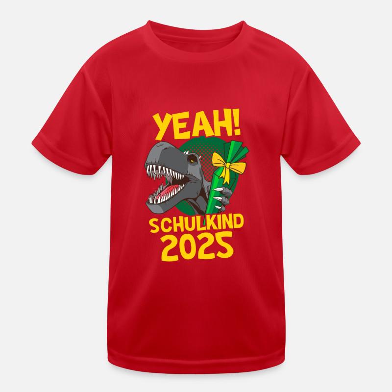 Yeah! Schulkind 2025 Dino Einschulung Kinder Funktions-T-Shirt