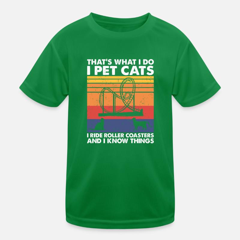 Cats Ride Roller Coasters & Know Things Theme Park Kinder Funktions-T-Shirt