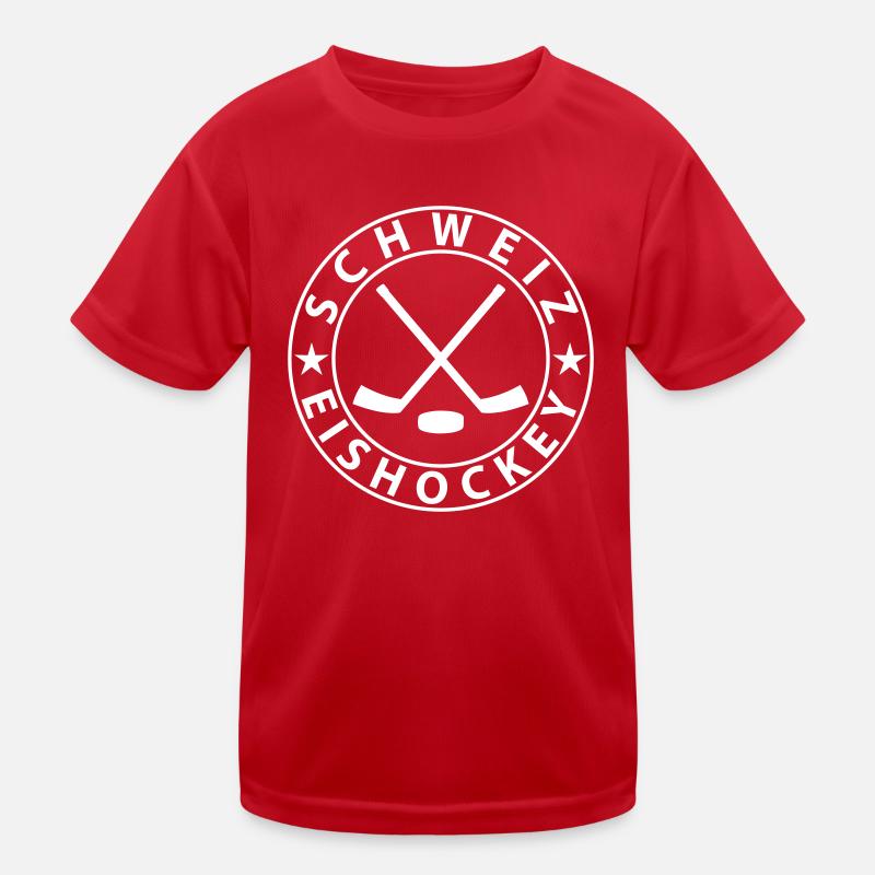 Schweiz Eishockey Kinder Funktions-T-Shirt