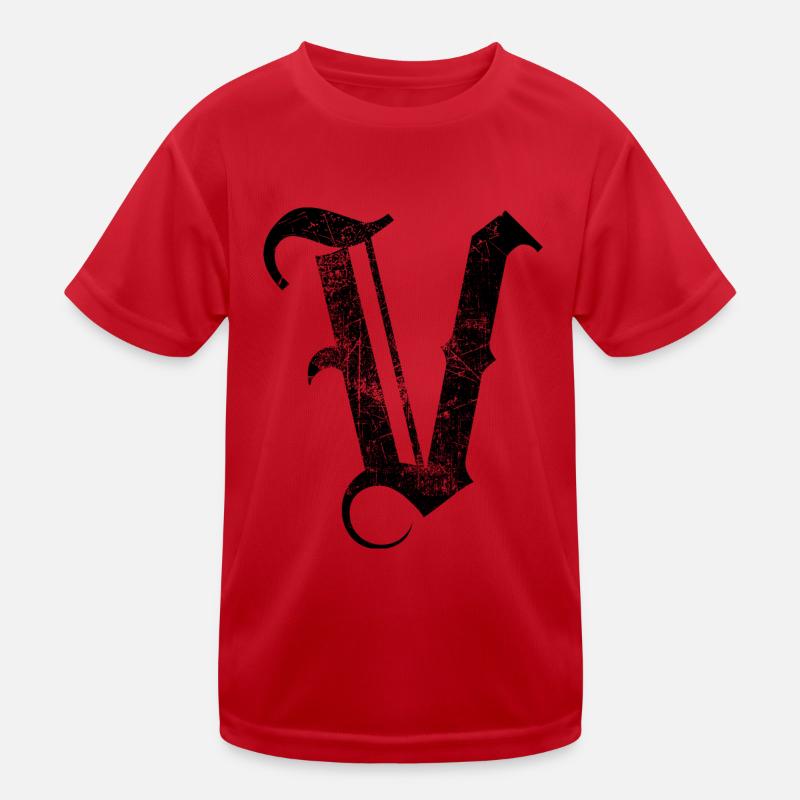 Tshirt alphabet initial V T-shirt sport Enfant