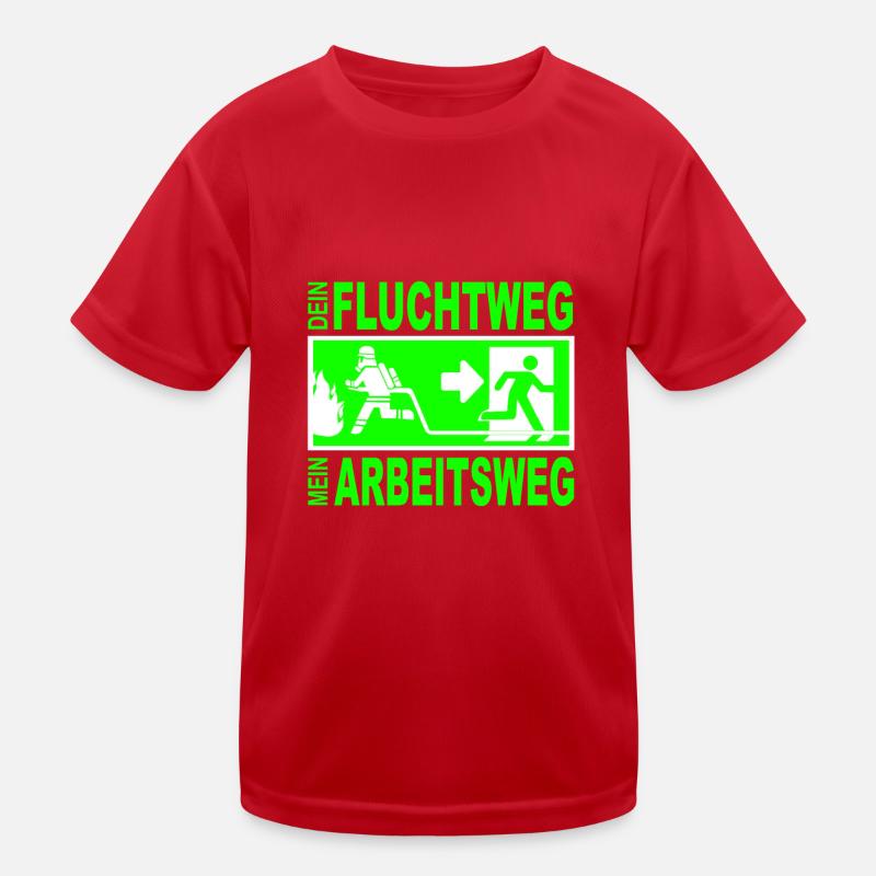 Escape Fire Department Feu d'urgence Exit Fire Gift T-shirt sport Enfant
