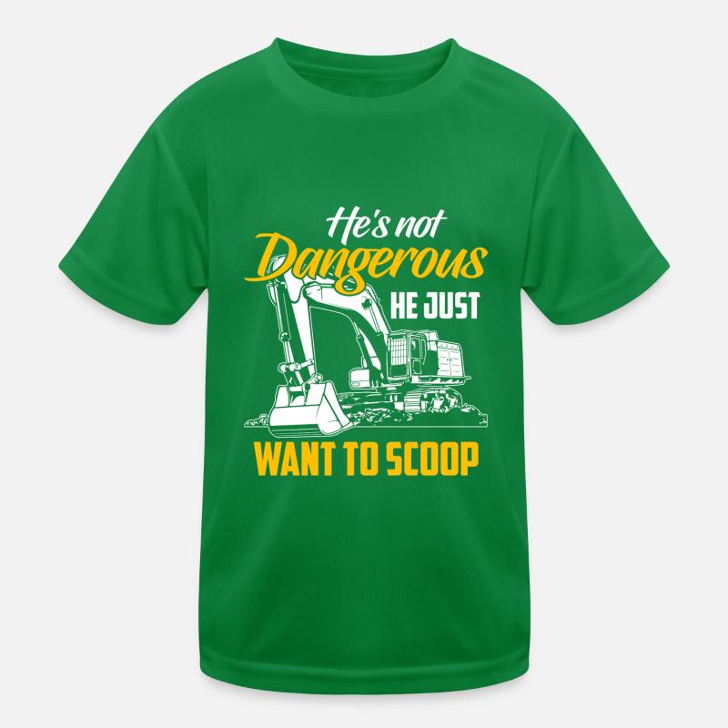 Excavator Shirt · Construction Site · Worker · Dredging Kids Functional T-Shirt