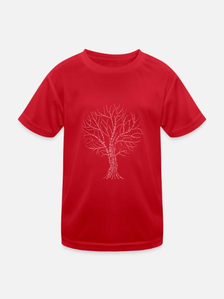 Binary Tree Zero One Code Gift Branch Branch - Kids Functional T-Shirt - red - Front
