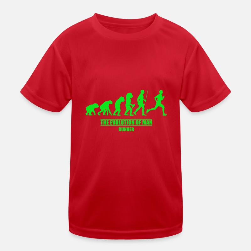Läufer Evolution Läufer - Kinder Funktions-T-Shirt - Rot