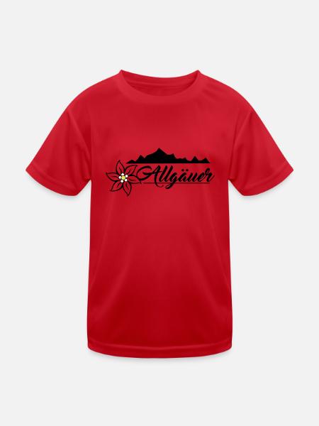 Allgäuer Design - Kinder Funktions-T-Shirt - Rot - Vorne