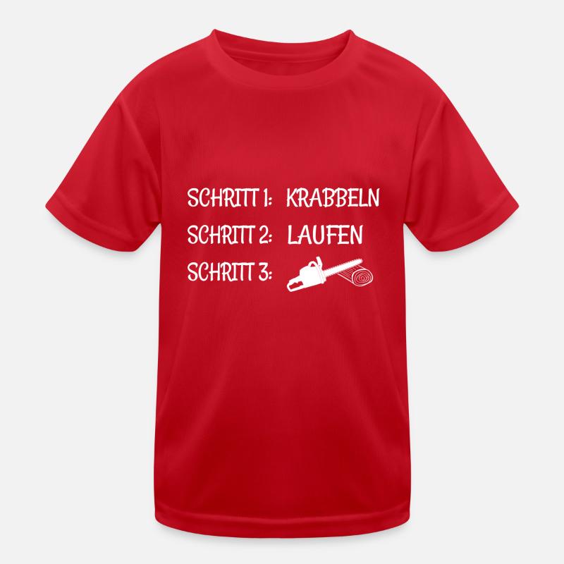 Kinder - Holz machen- Erste Schritte Kinder Funktions-T-Shirt