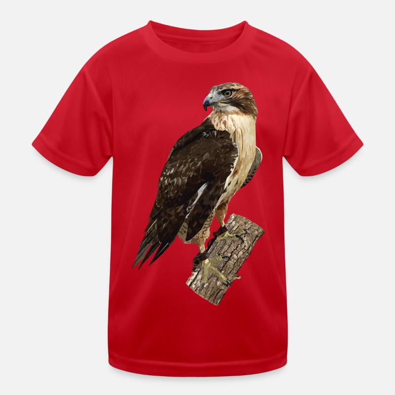 Red-tailed sparrowhawk Kids Functional T-Shirt