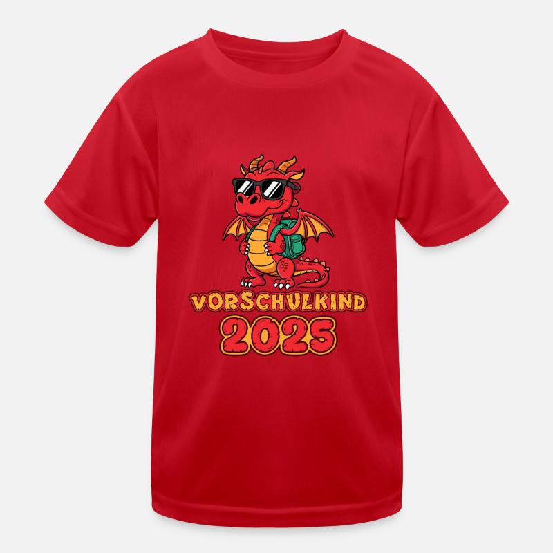 Drache Einschulung 2025 Vorschule Kinder Funktions-T-Shirt