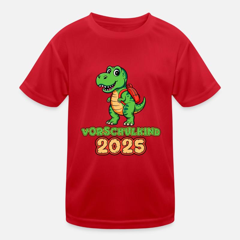 Einschulung 2025 Vorschule Dinosaurier Kinder Funktions-T-Shirt