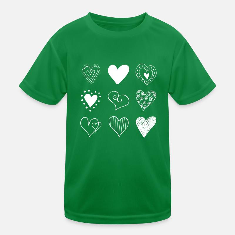 Handgezeichnetes 9 Herz Quadrat Kinder Funktions-T-Shirt
