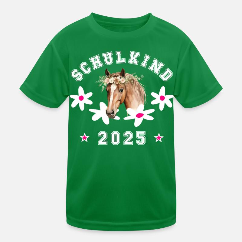 Schulkind 2025 - Pferd - Einschulung Klasse 1 Kinder Funktions-T-Shirt