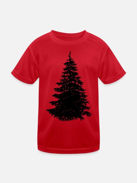 Tannenbaum - Kinder Funktions-T-Shirt - Rot - Vorne