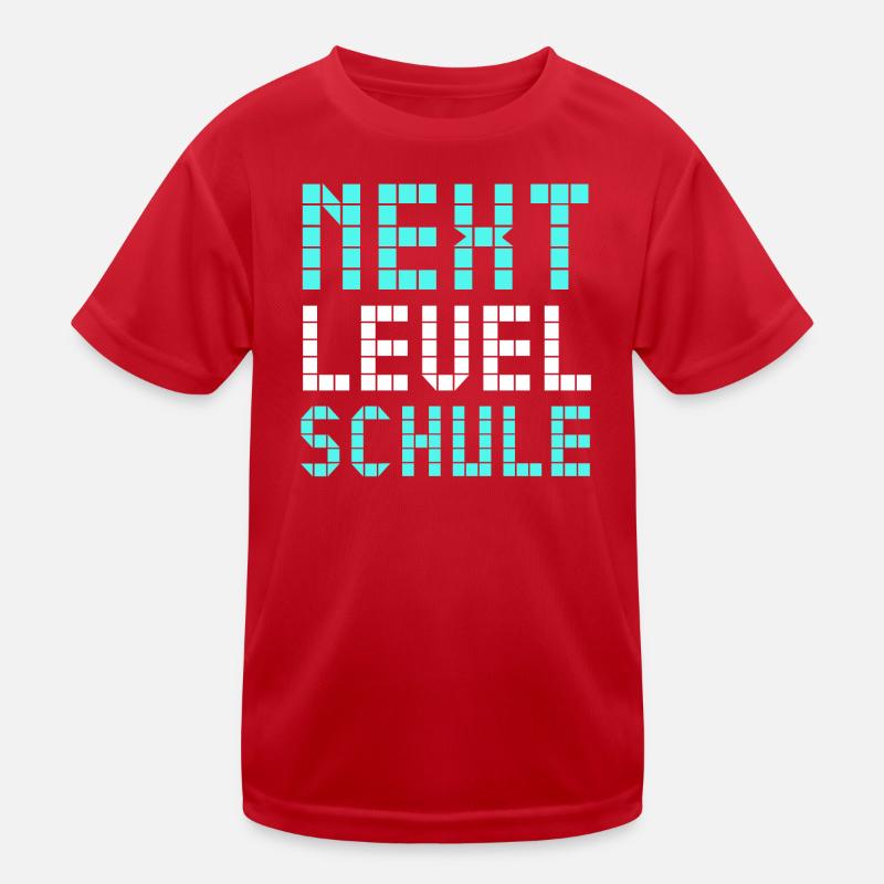 Next Level Schule - Kinder Funktions-T-Shirt - Rot
