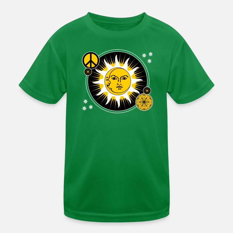 Sun & Moon / Peace Sign Sacred Geometry Kids Functional T-Shirt